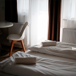chair and bed